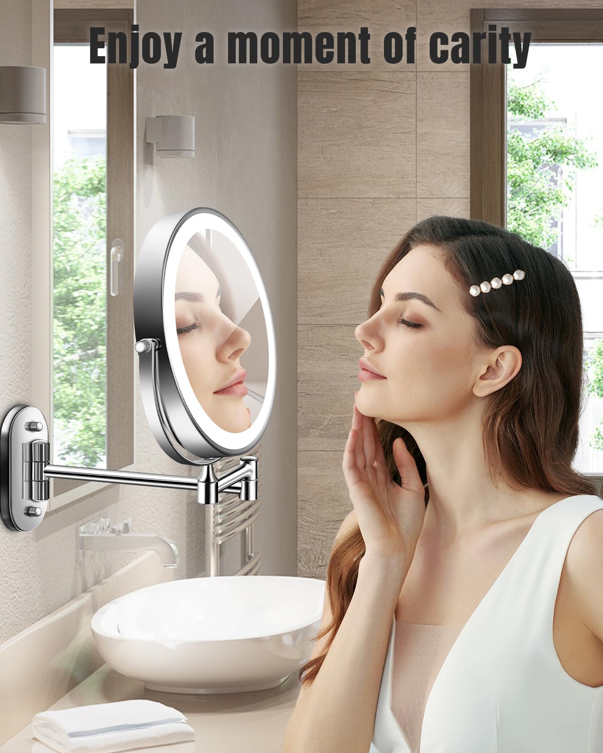VFD 8 30X 1X Wall Mounted Lighted Magnifying Makeup Mirror - VFD Official Imagery - 3