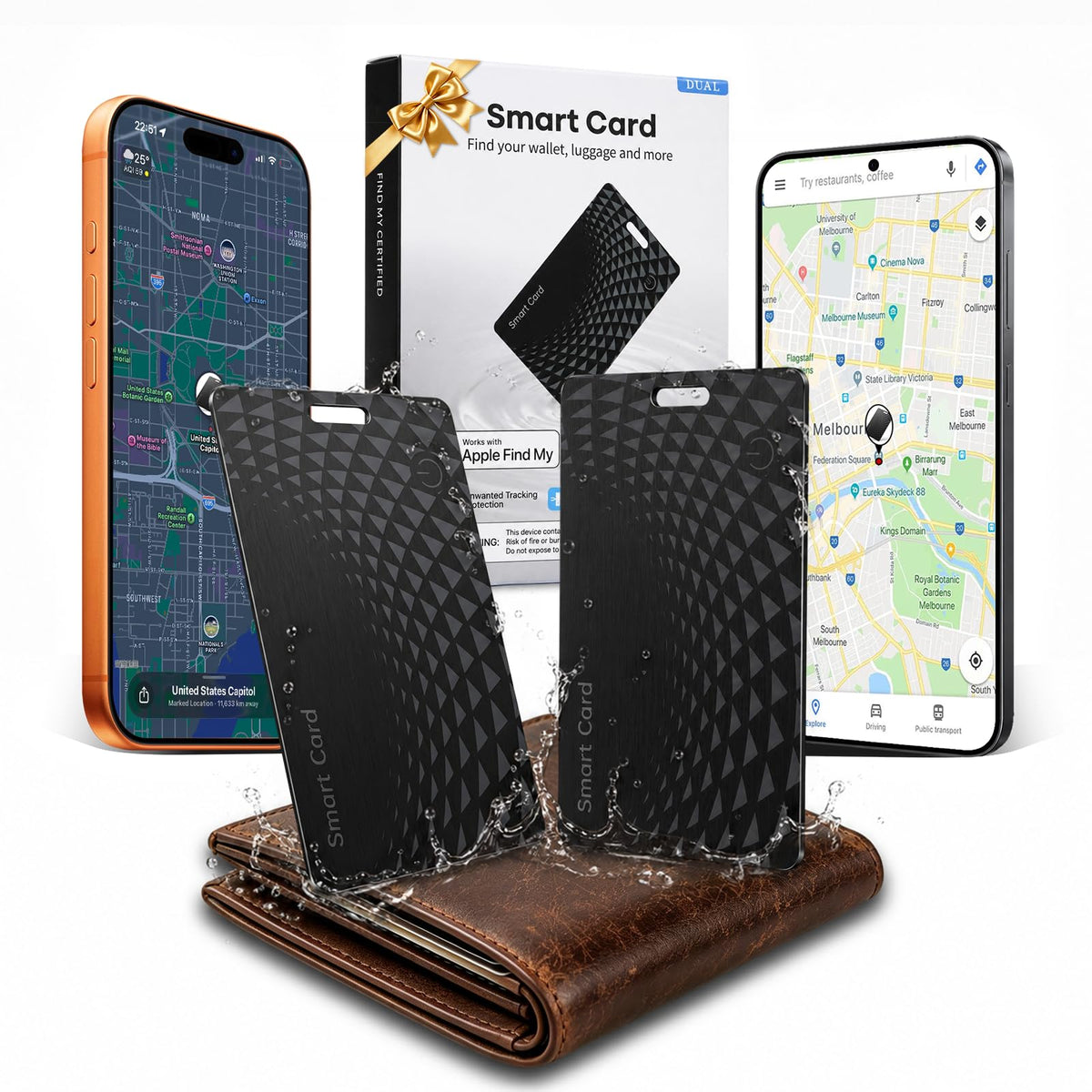 2026 Wallet Tracker Pro 2 Pack Bluetooth Tracking Card for - NozlaID Official Imagery - 1