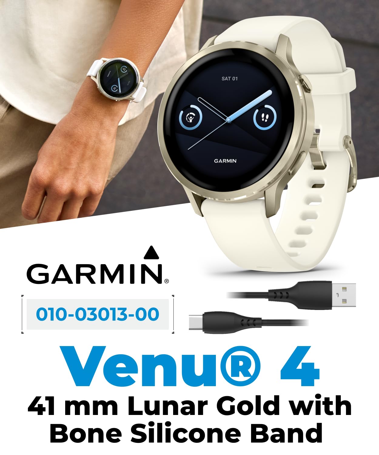 Garmin Venu 4 41mm AMOLED Advanced Health & Fitness GPS Smartwatch, Br - View 2