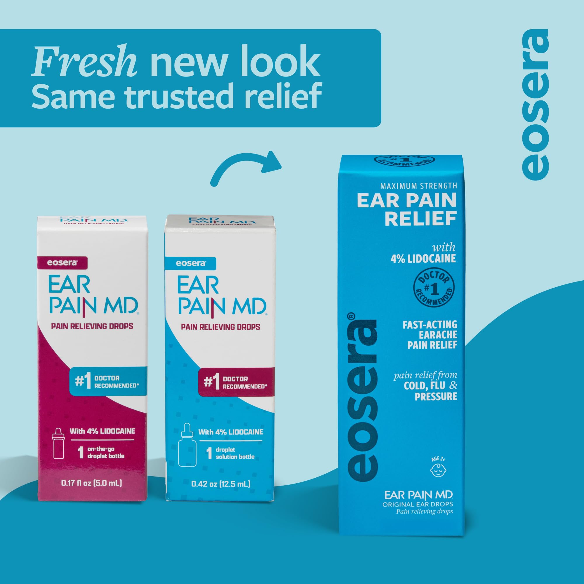 Eosera Ear Pain MD Ear Drops 7mL – Max Strength 4% Lidocaine