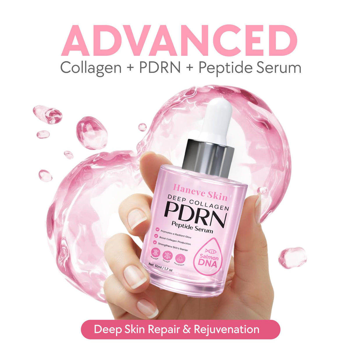 PDRN Serum Salmon DNA Peptide Face Serum with Niacinamide - Haneve Skin Official Imagery - 3
