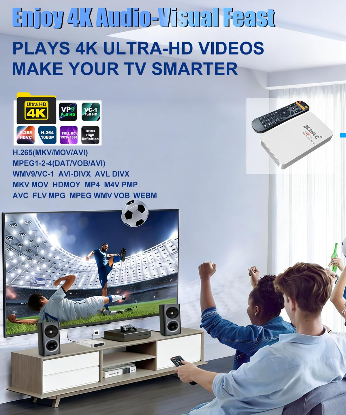 4K Ultra HD Media Player HDD Enclosure 2 in 1 Digital - JLZNLC Official Imagery - 3