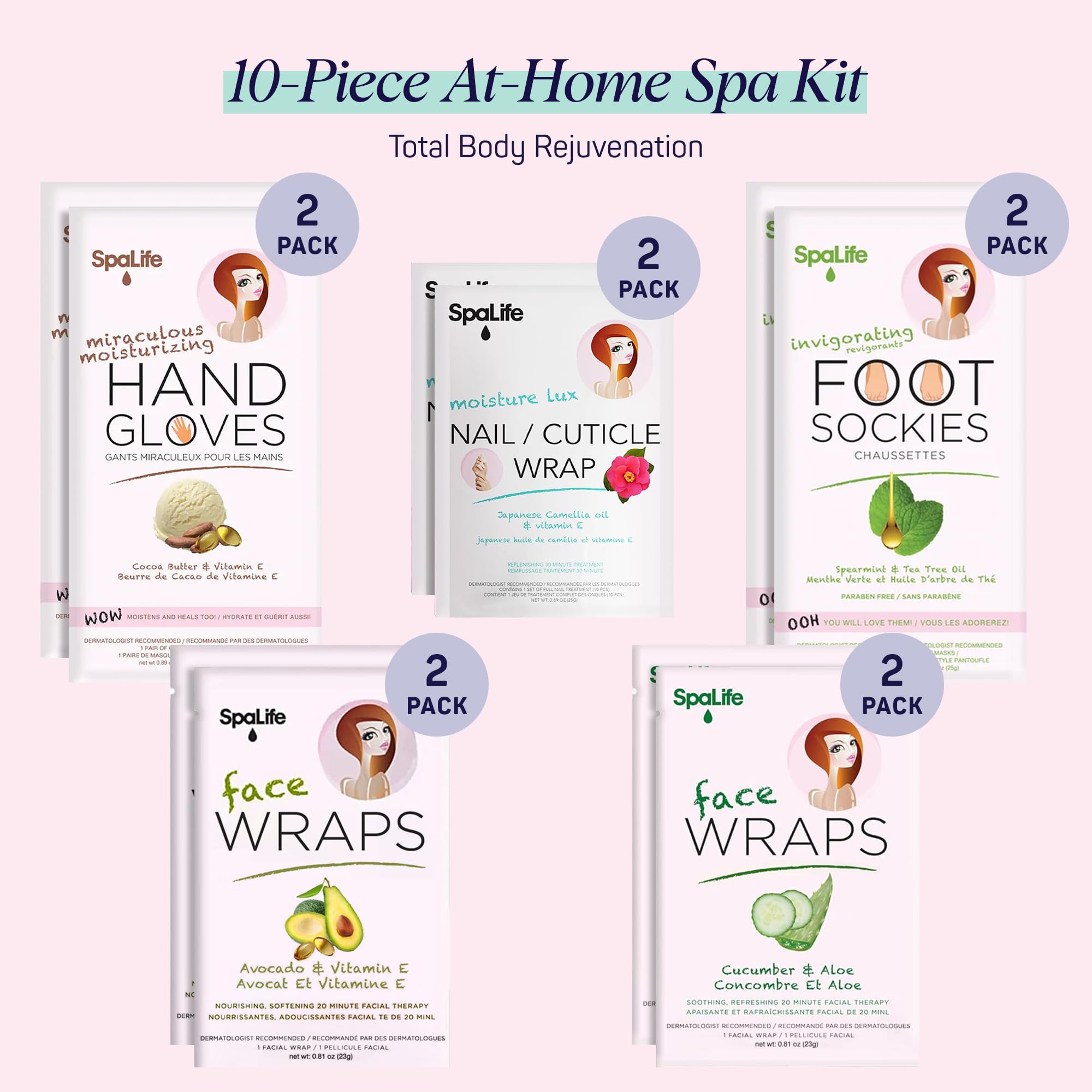 SpaLife 10 Piece Korean Face Mask Moisturizing Hand Gloves - SpaLife Official Product Imagery - 3