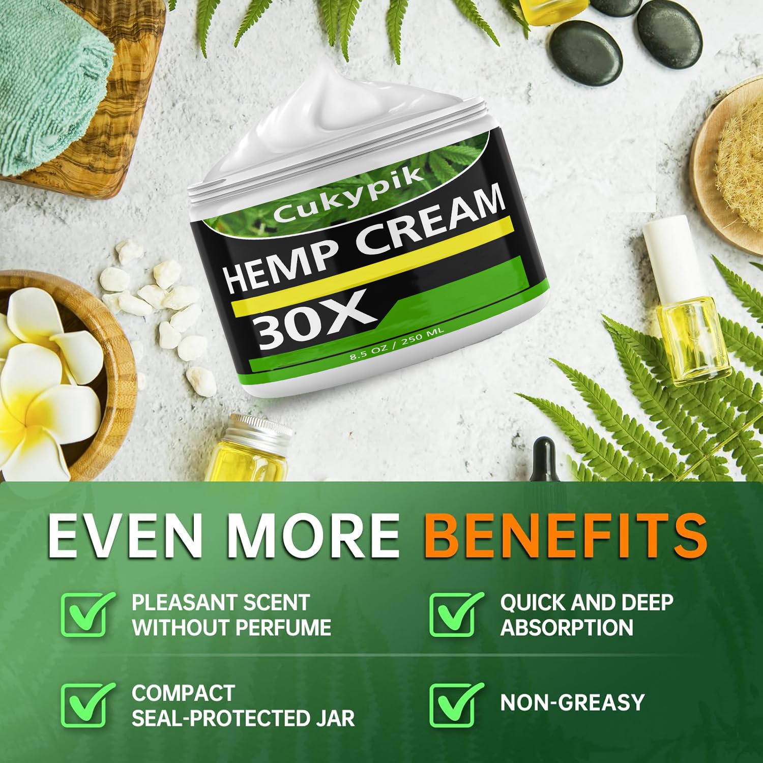 JUYIHEAL Hemp Cream 8.5oz Natural Soothing Relief Cream