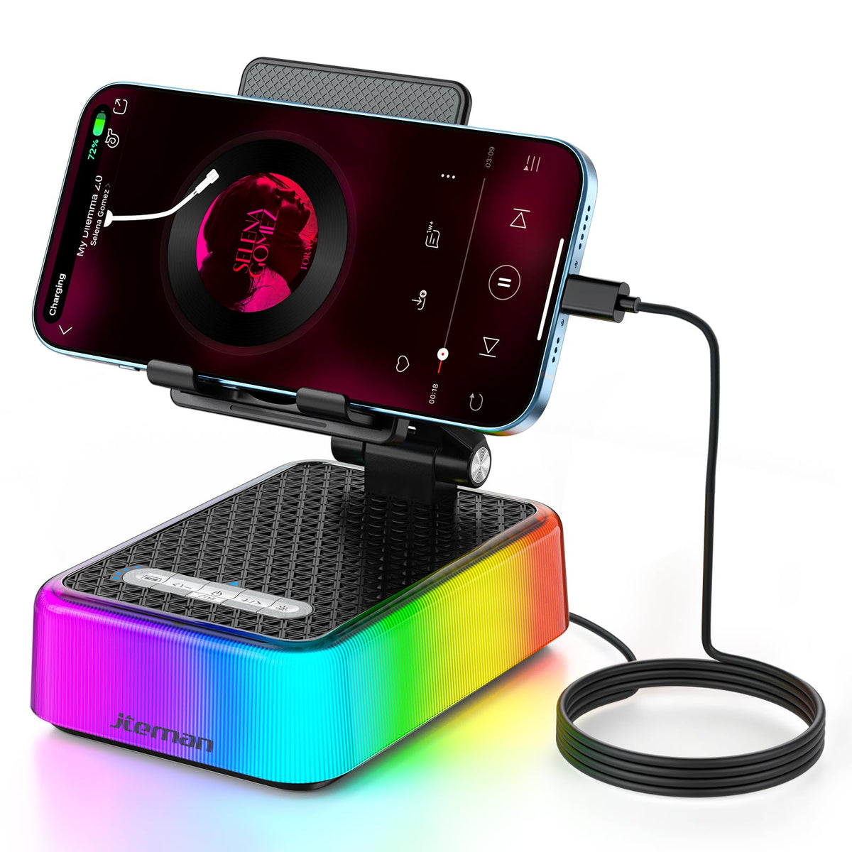 JTEMAN Gifts for Men Women Phone Stand Bluetooth Speaker - JTEMAN Official Imagery - 1