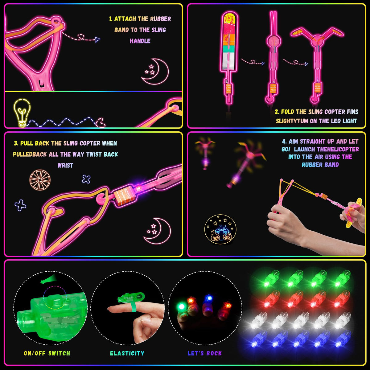 OLUPP Glow In The Dark Party Supplies 264 PCS Light Up - OLUPP Official Imagery - 8