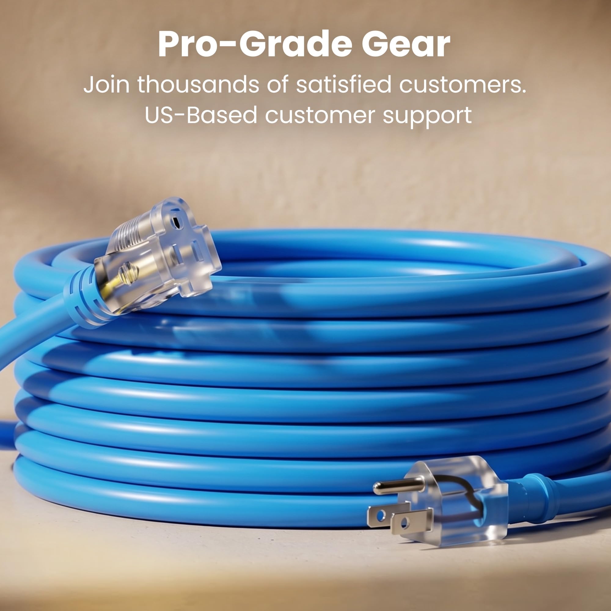 GEARit 100 ft Outdoor Extension Cord 14/3 Gauge SJEOW 14 AWG, 3-P - GEARit Official Product View 9