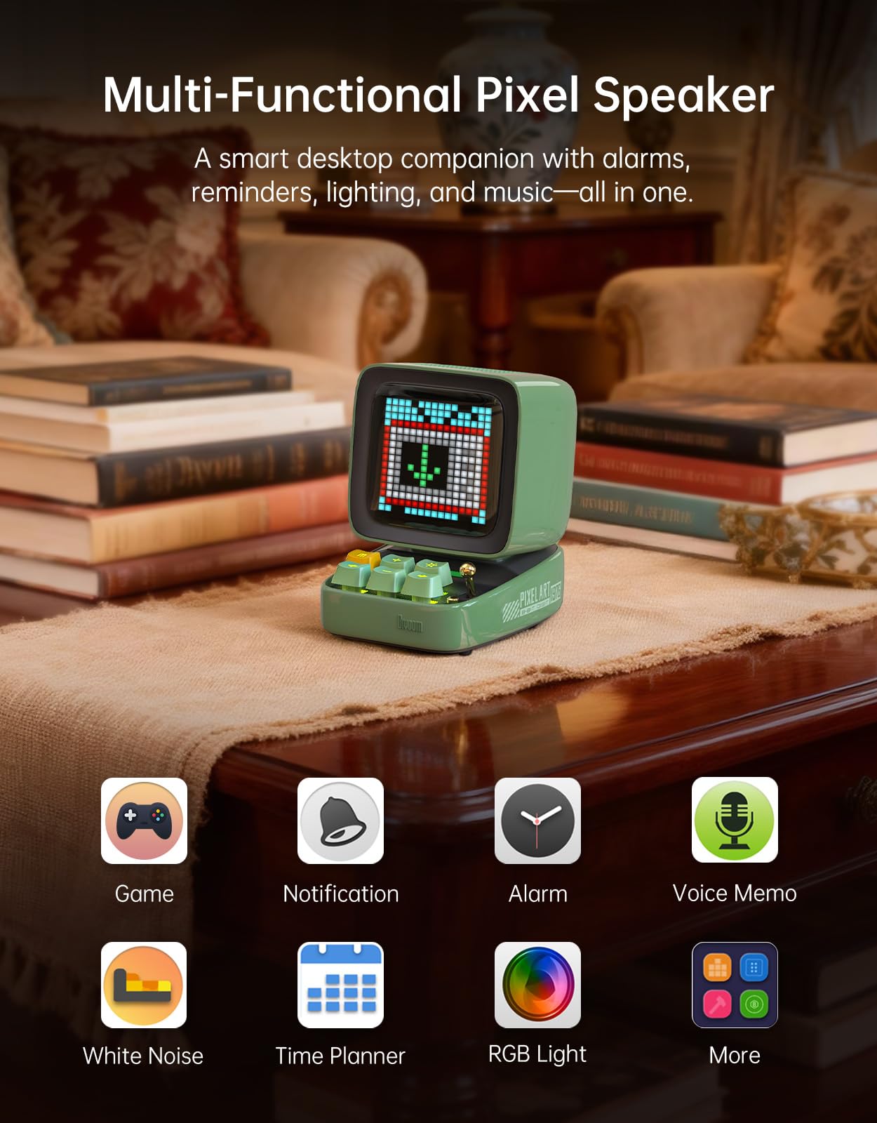 Divoom Ditoo Pro Retro Pixel Art Game Bluetooth Speaker with 16X1 - Divoom Official Product View 7
