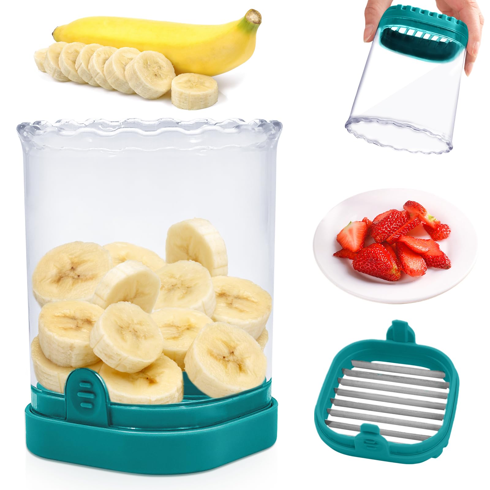 CEHNCEH Fruit Slicer Cup: Strawberry Slicer, Strawberries Cutter Cup, - View 9