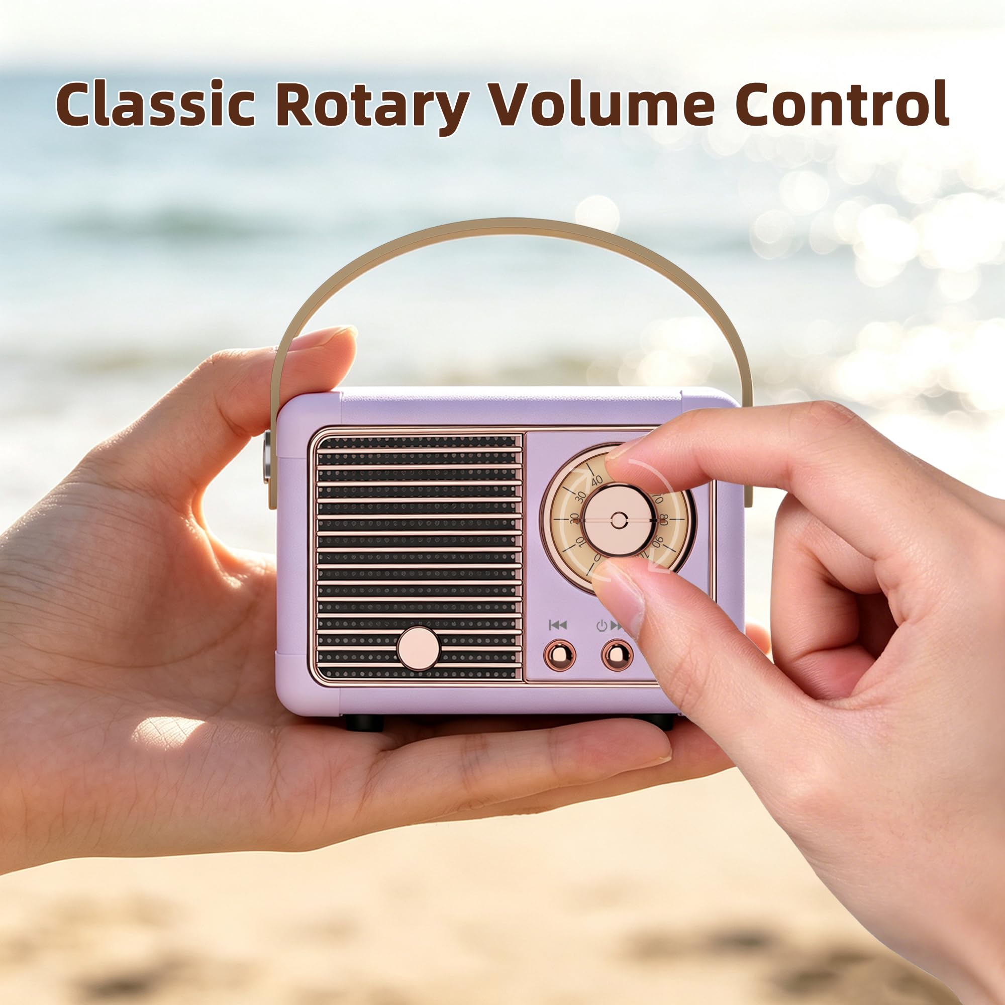 Baolira Retro Bluetooth Speaker, Gifts for Teen Girls Women, Purple De - View 9