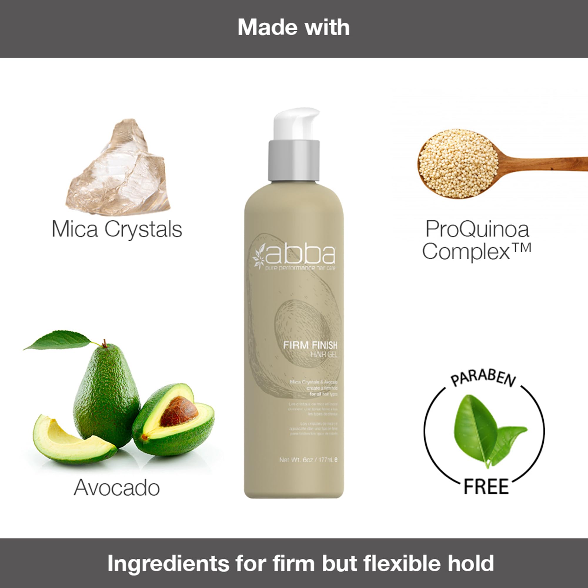 ABBA - Pure Style Gel Medium Hold – Mica Crystals & Avocado, 6 fl oz