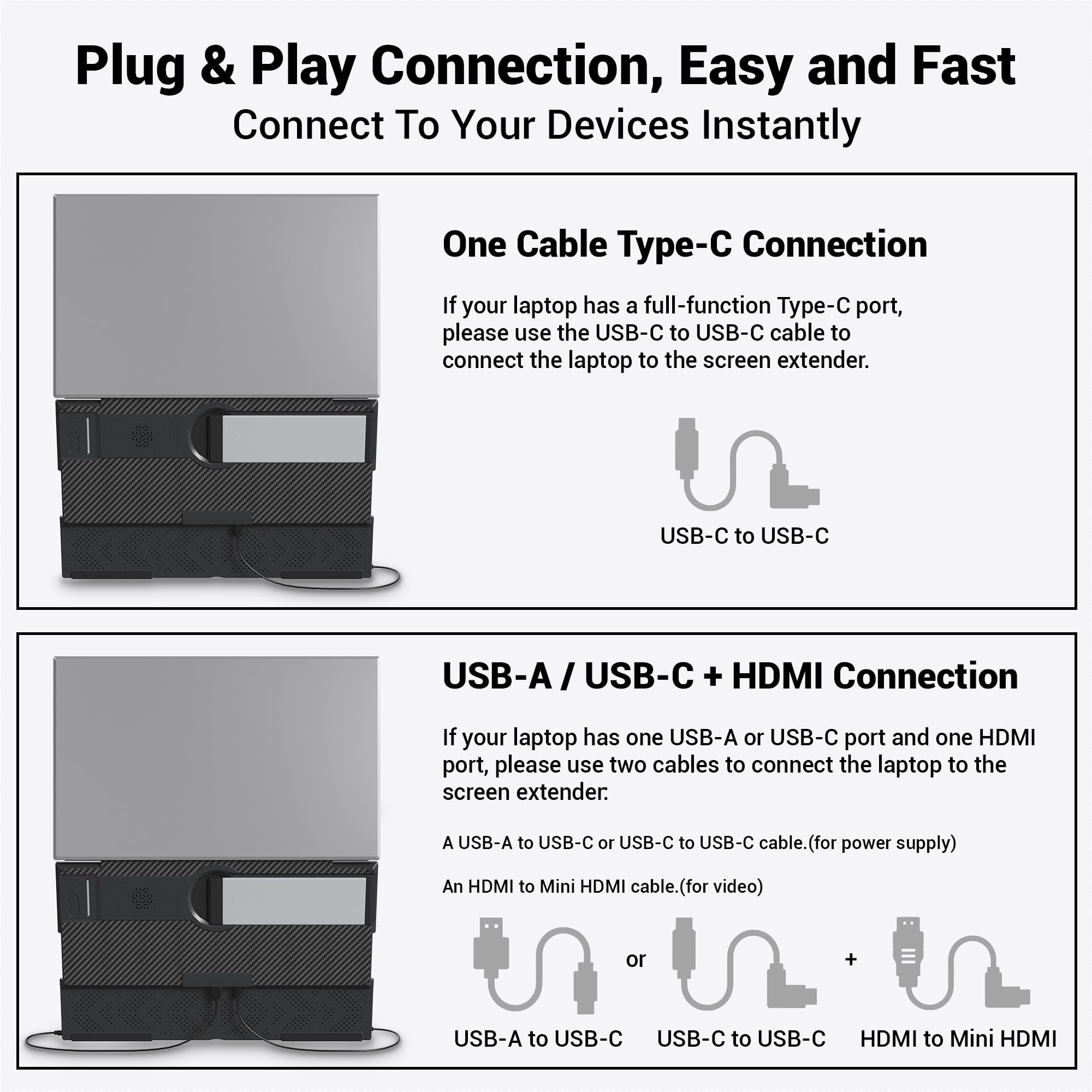 kasorey Laptop Screen Extender, 15.6'' FHD 1080P Dual Portable Monitor - View 5