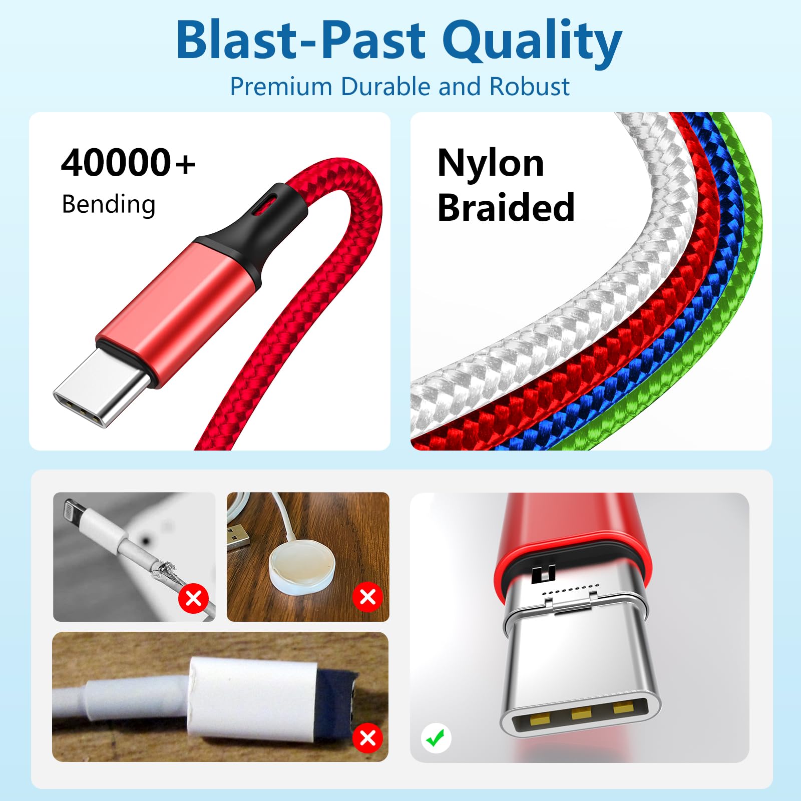 Amasuki 2Pack Multi Charging Cable for Apple Watch Charger 4 in 1 - Amasuki Official Product View 3
