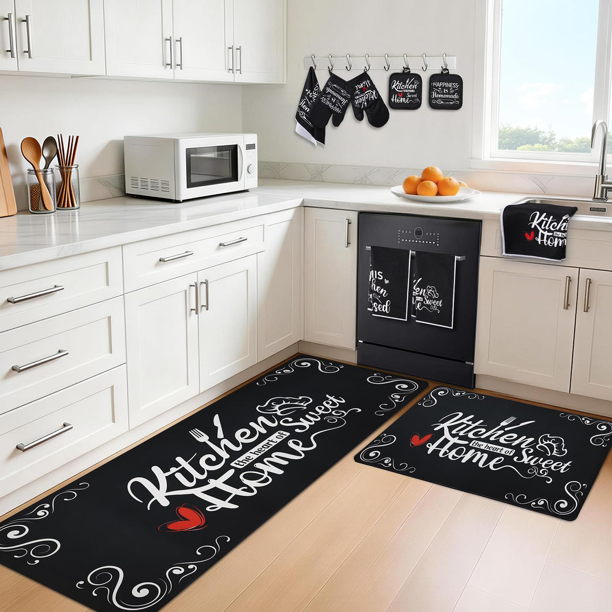 10 Pcs Black Kitchen Accessories Decor Set with 4 Kitchen - XLHOMO Official Imagery - 3