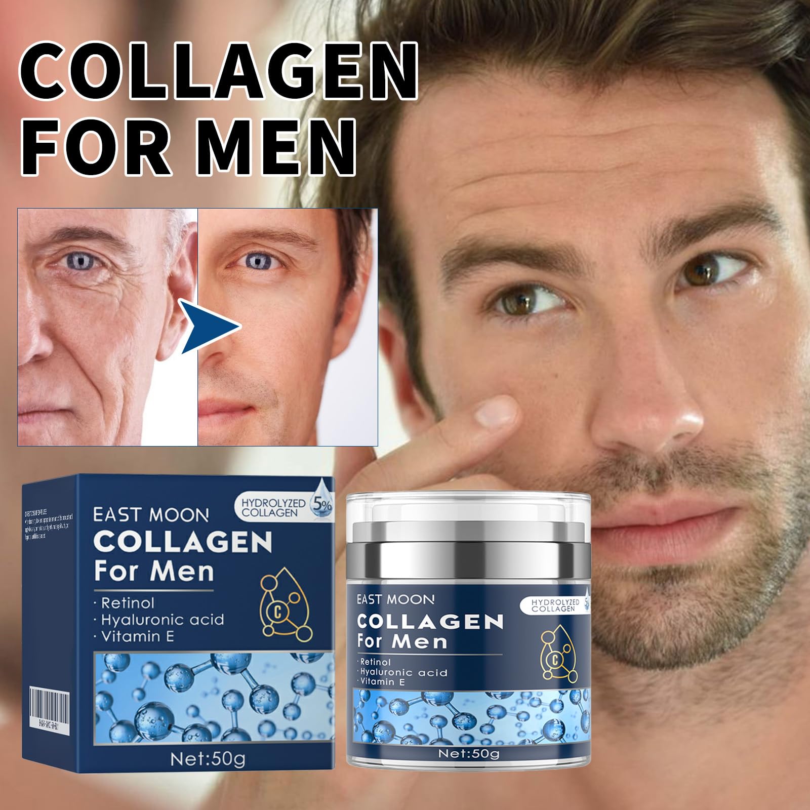 AMALIA Collagen Cream for Men Anti Aging Face Moisturizer - AMALIA Official Imagery - 3