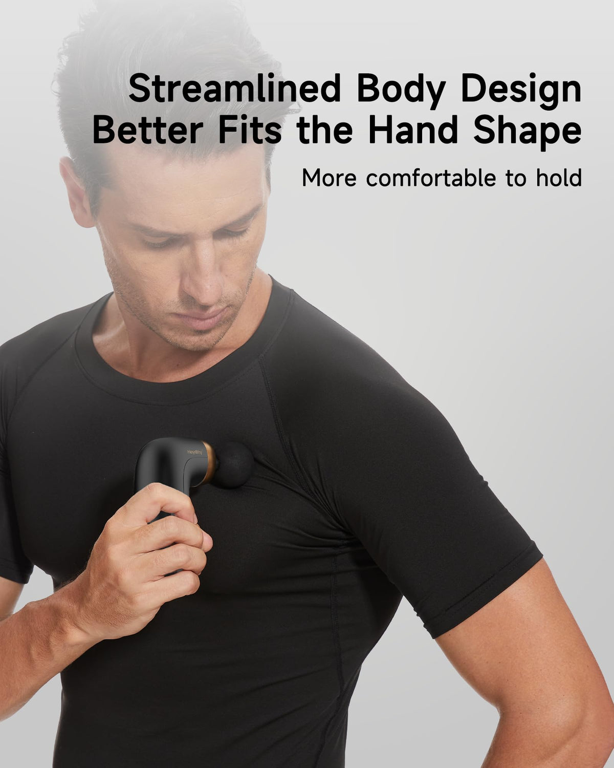 A1 Mini Massage Gun Portable Deep Tissue Massager Black - HEYCHY Official Imagery - 4