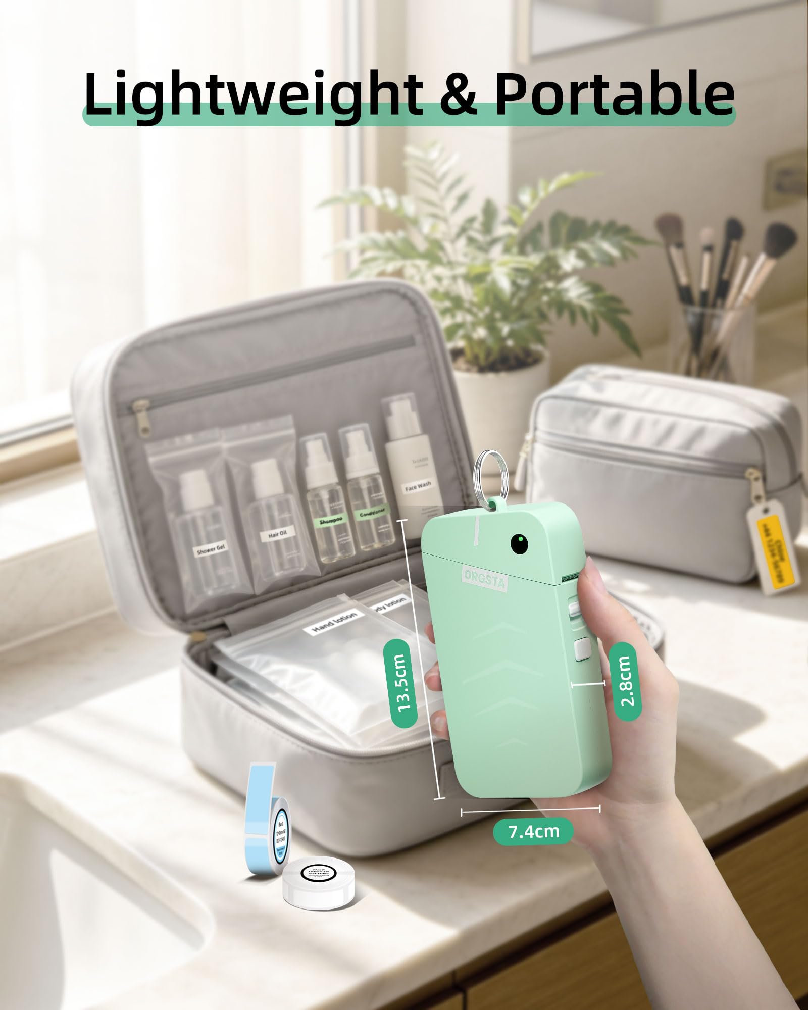 ORGSTA S001 Label Maker Machine with Tape, Portable Bluetooth Lab by ORGSTA - Angle View 5
