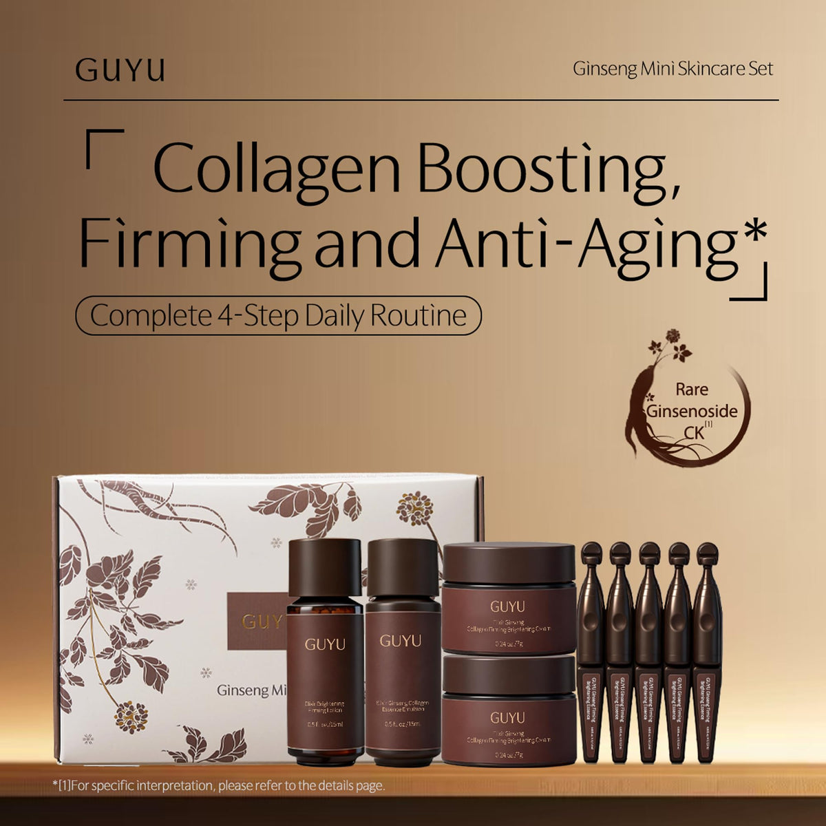 Anti Aging Ginseng Mini Skin Care Set Peptide Collagen For - GUYU Official Imagery - 3