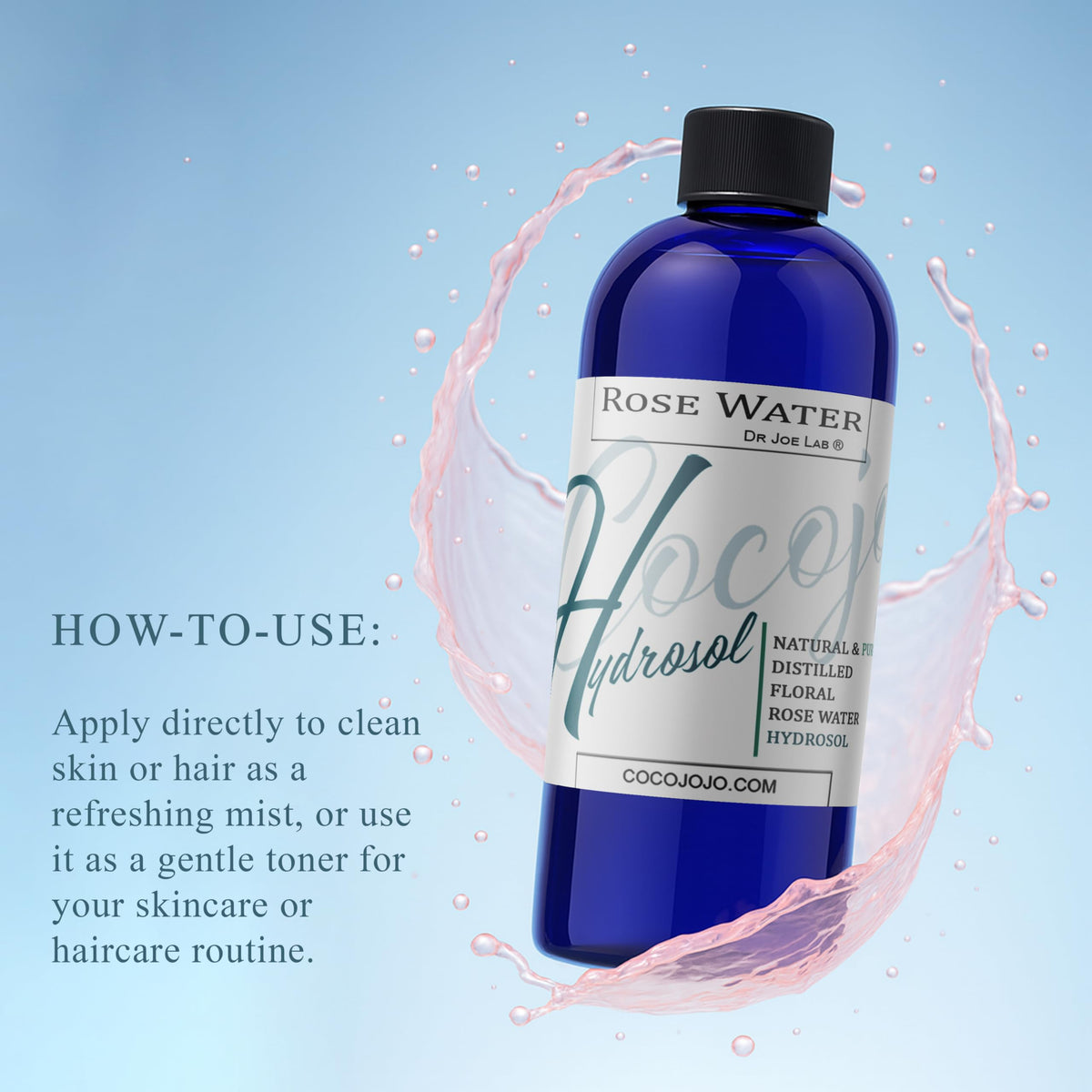 Rose Hydrosol Water Spray Toner 32 oz for Face Hydrating - cocojojo Official Imagery - 5