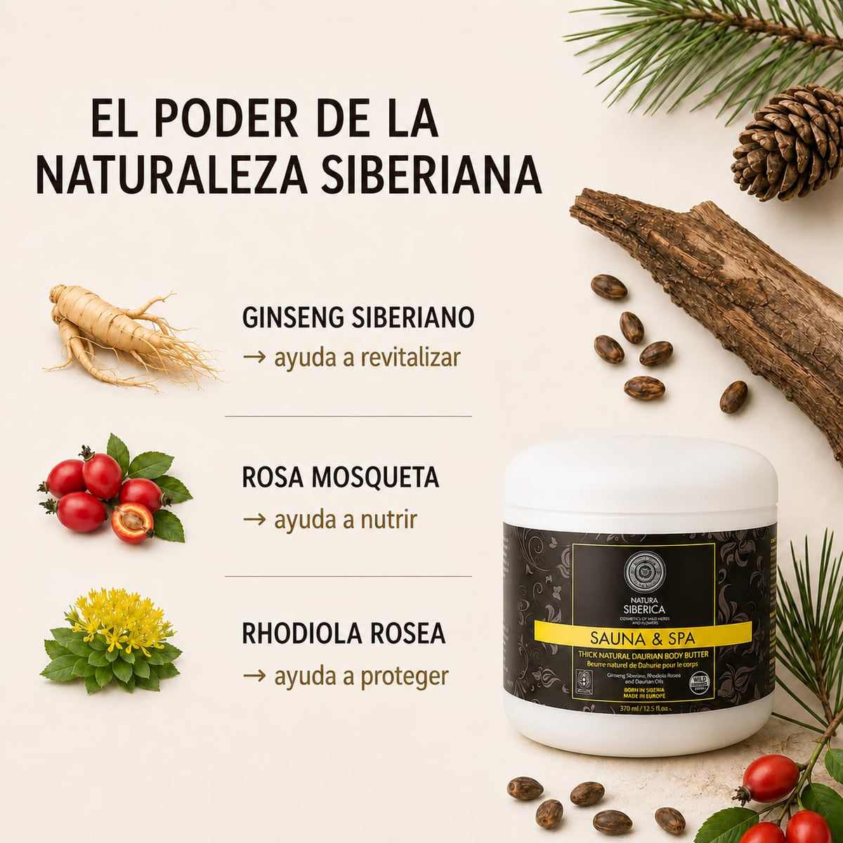 Natura Siberica Sauna SPA Natural Rich Daurian Body Butter - Natura Siberica Official Imagery - 4