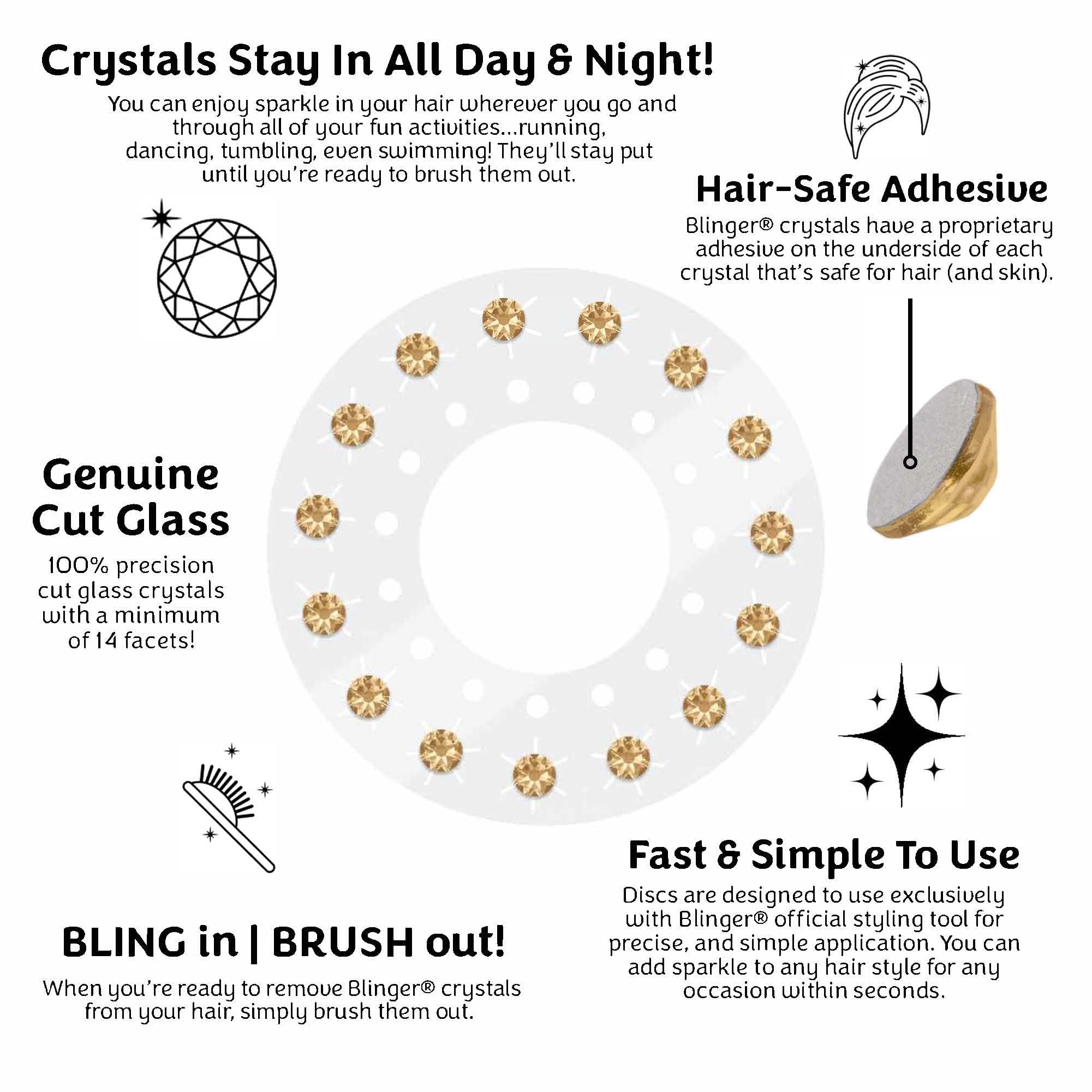 blinger® Shimmer Collection Refill Pack - Golden Honey | 5 mm - View 5