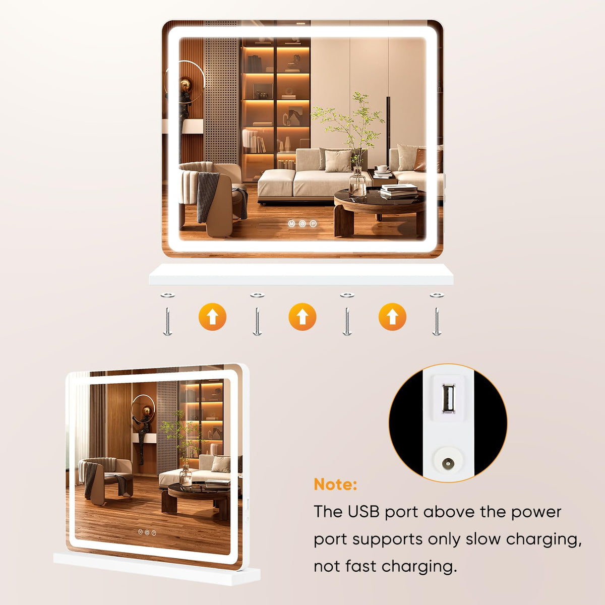 Sweetcrispy 19 x22 LED Vanity Mirror with Lights Lighted - Sweetcrispy Official Imagery - 8