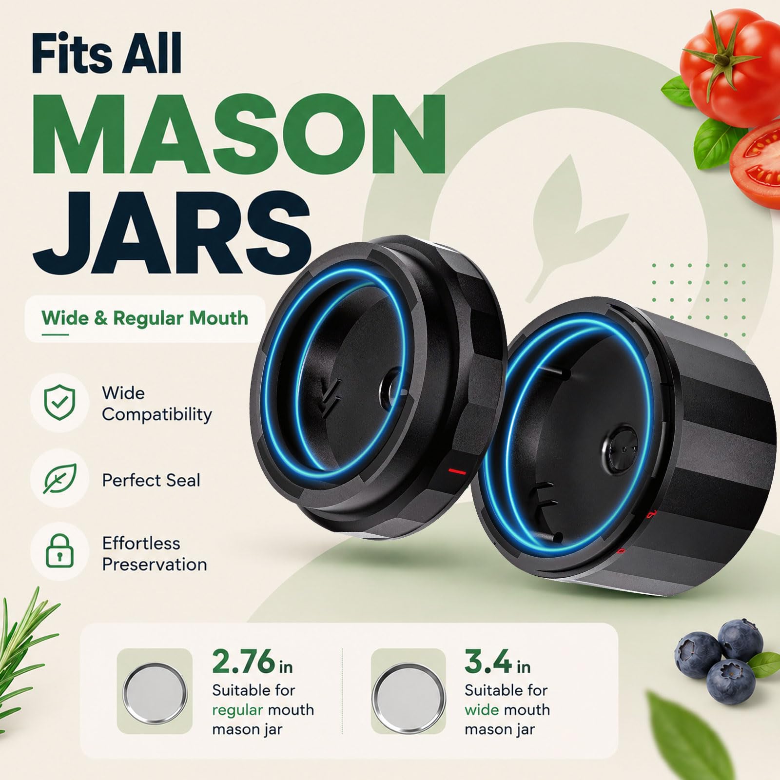 UNERVER M11 Electric Mason Jar Vacuum Sealer Kit - with Wide and - UNERVER Official Product View 4