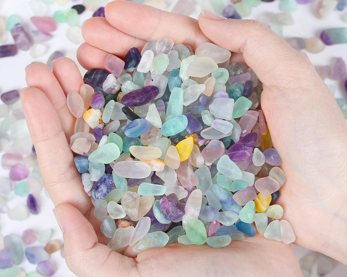 2lbs Fluorite Crystals Aquarium Gravel Stones Tumbled Rocks - QINJIEJIE Official Imagery - 1