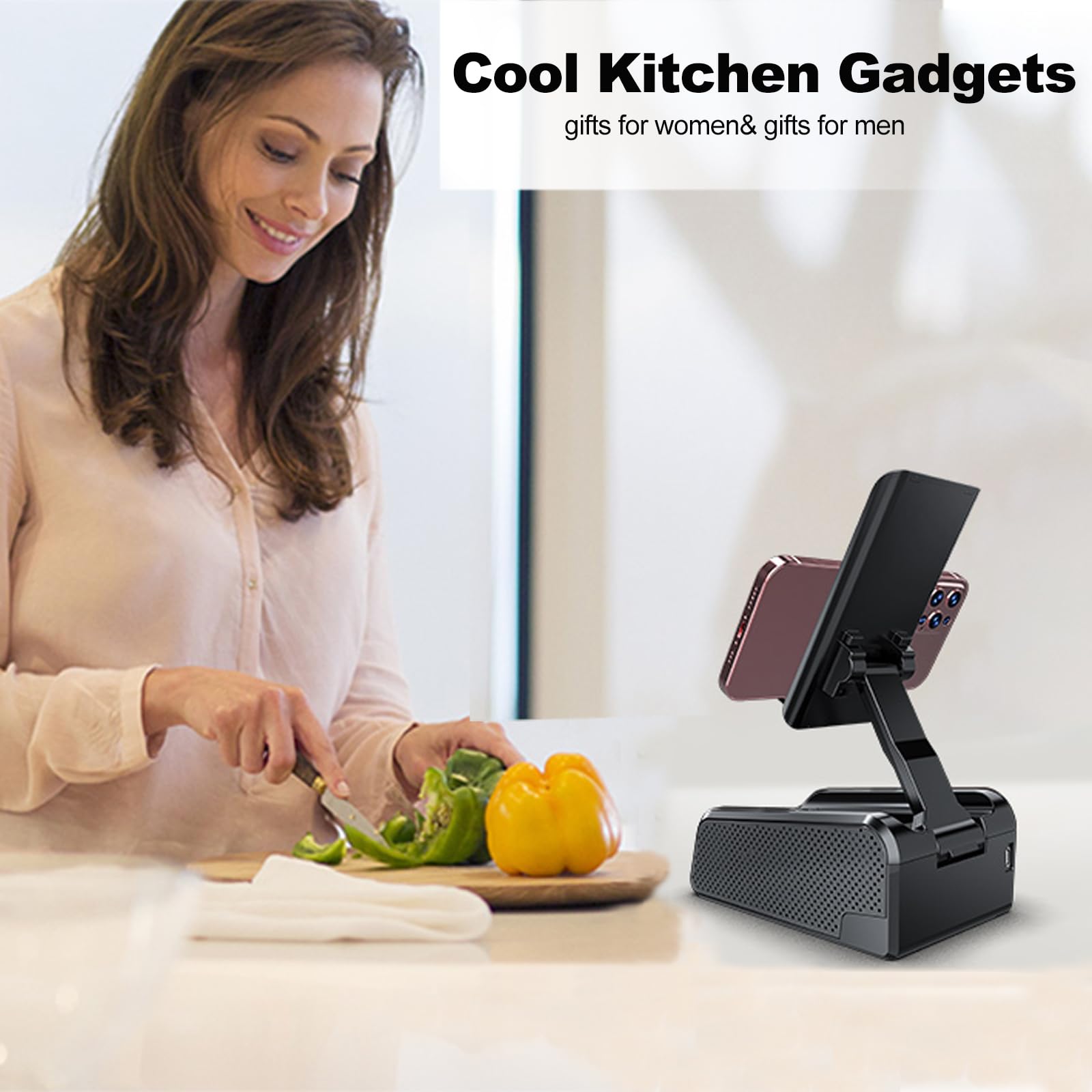 JTEMAN Cell Phone Stand with Bluetooth Speaker,Birthday Gifts for Men - JTEMAN Official Product View 5