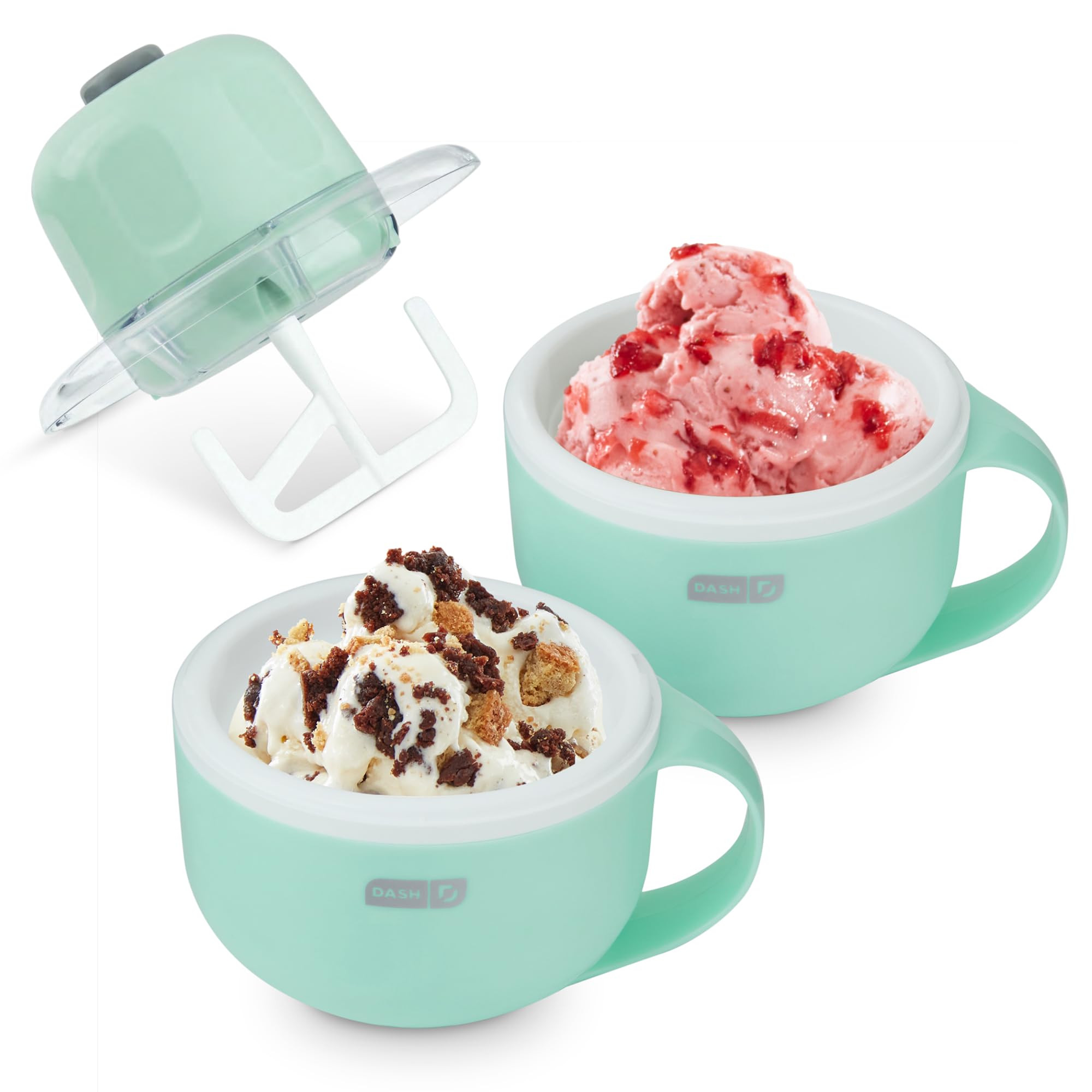 Dash My Mug Ice Cream Maker Bundle, 2 Half-Pint Freezer Mugs, - Product Imagery