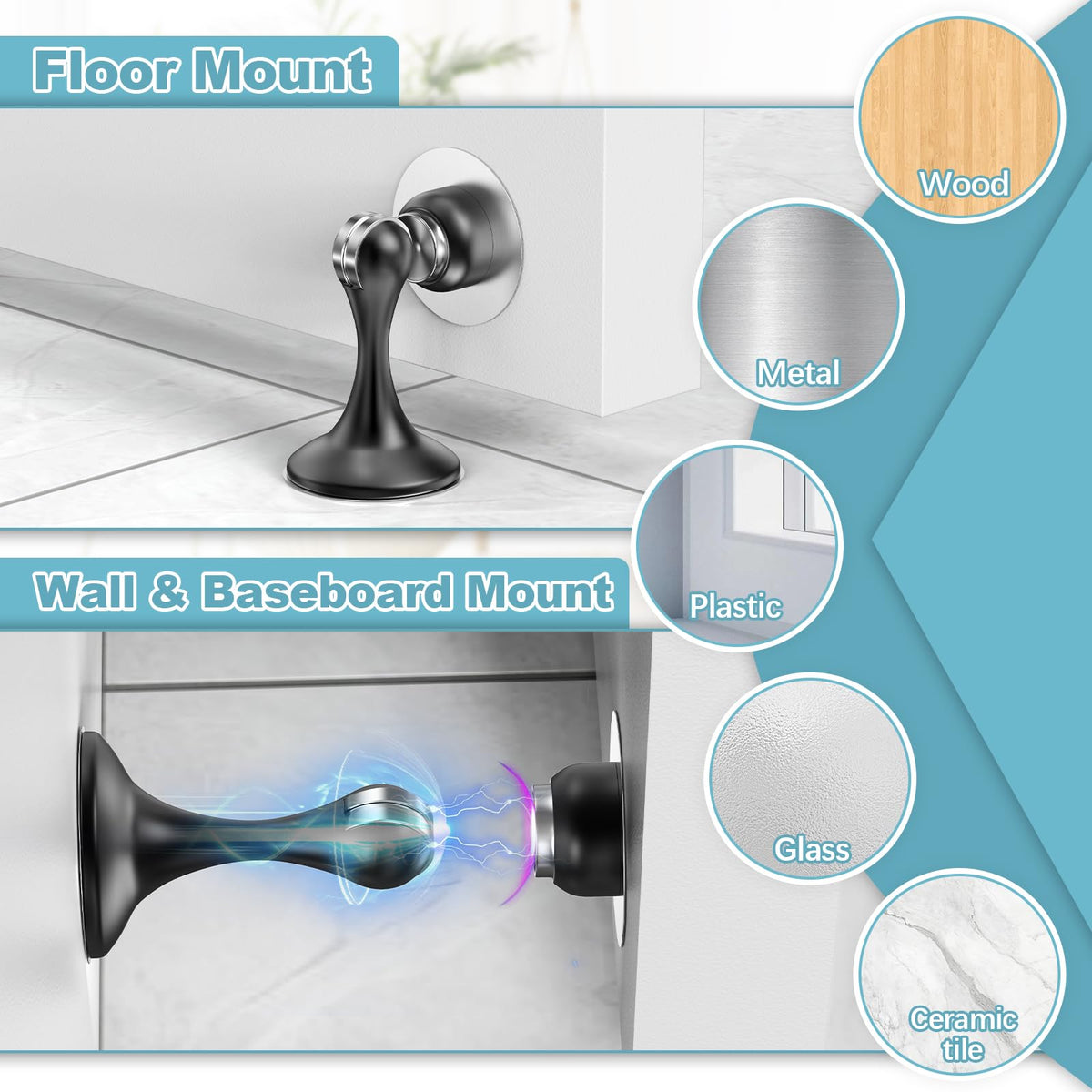 8 Pack Magnetic Door Stoppers Stainless Steel Door Stops for - Profasion Official Imagery - 4