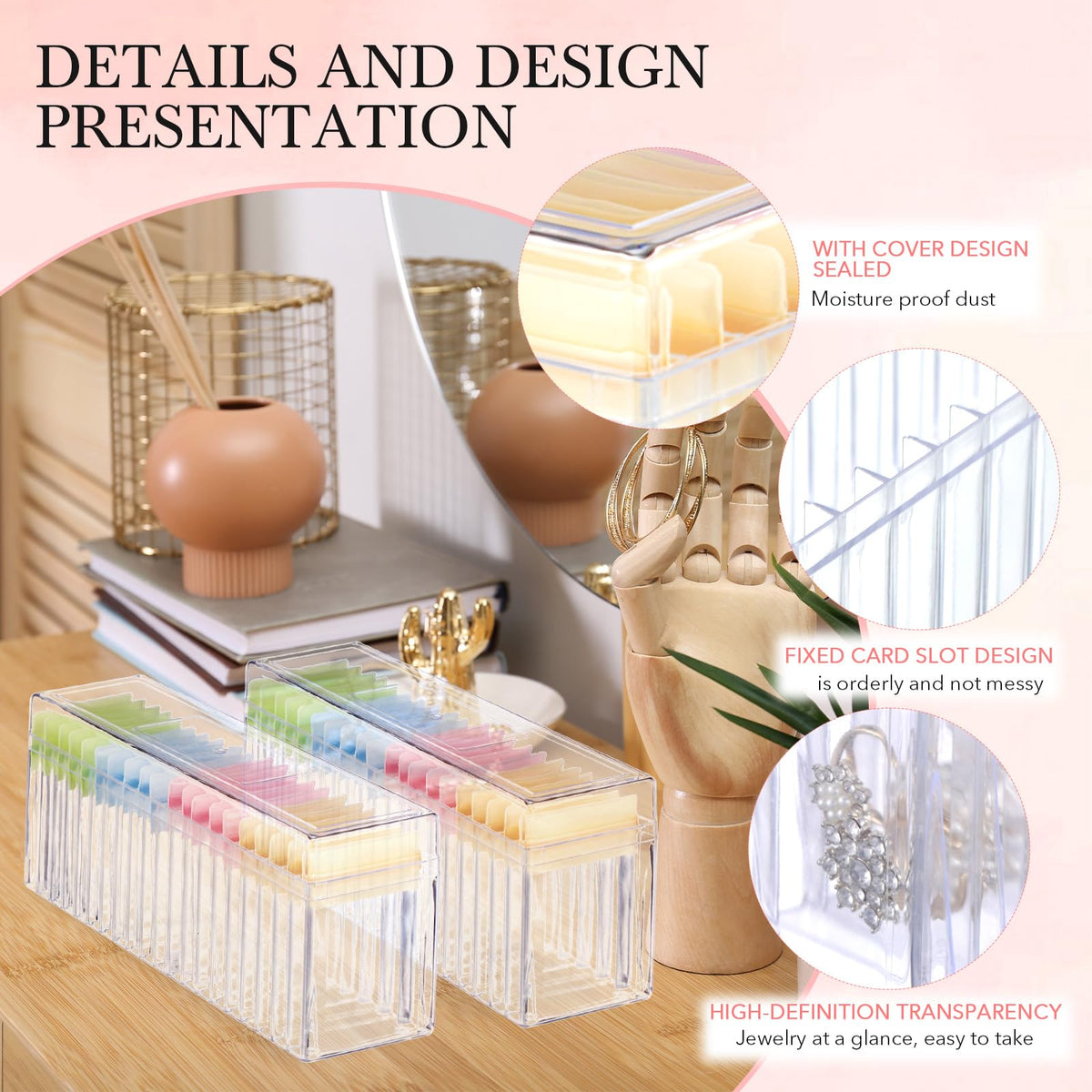 Kenning 42 Pcs Acrylic Jewelry Case Organizer Clear Jewelry - Kenning Official Imagery - 5