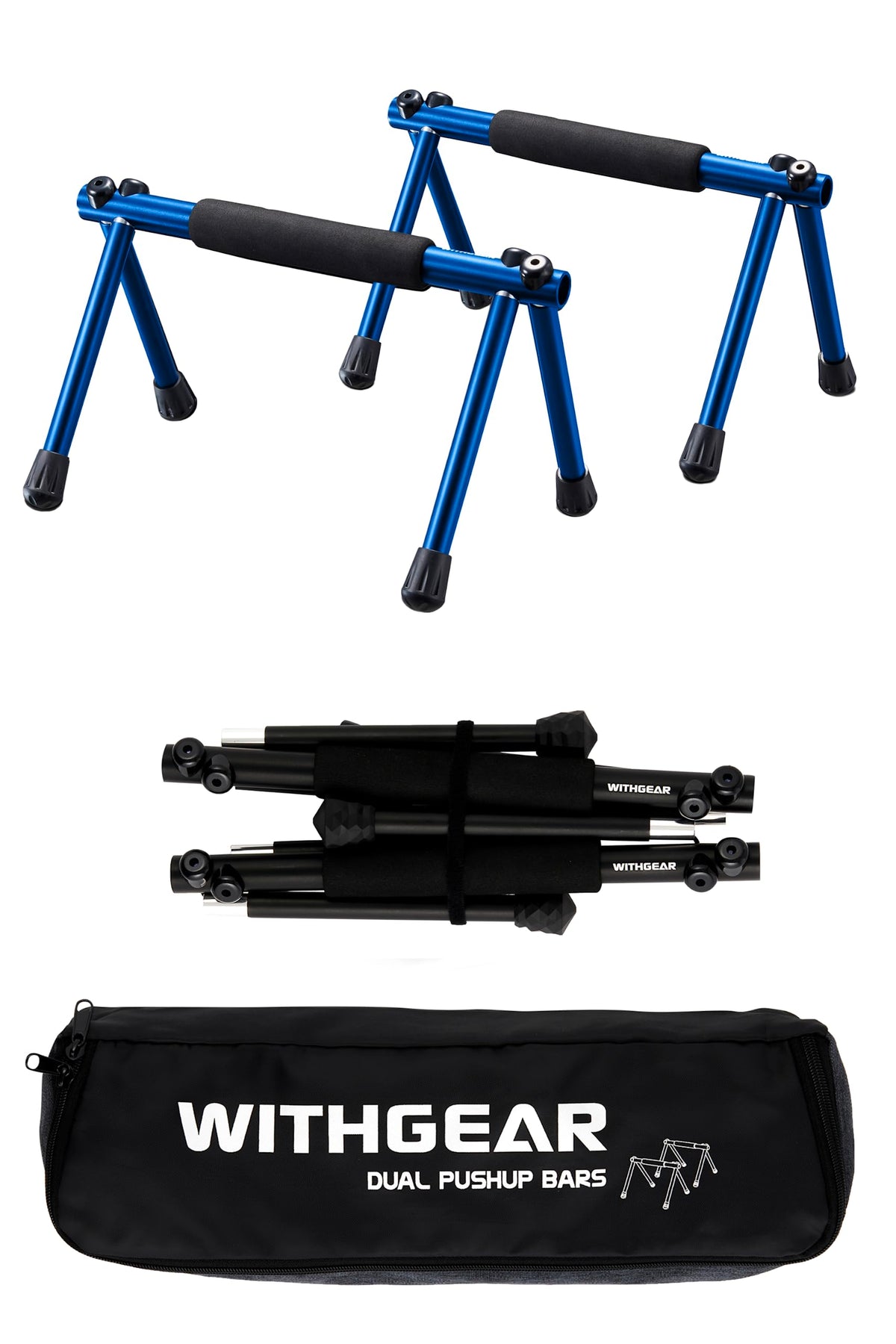 Push Up Bar Folding Dip Bar for Home Workout Lightweight - Withgear Official Imagery - 2