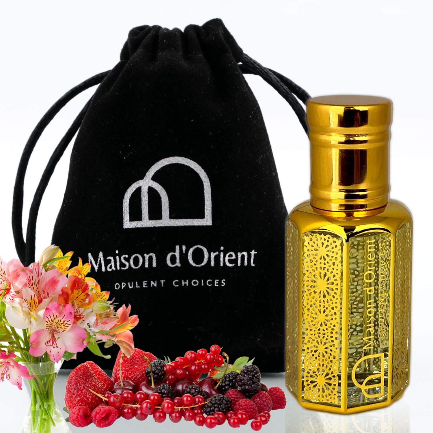 Pure Radiance Perfume Oil 12 mL – Fruity Floral with Black - Product Imagery