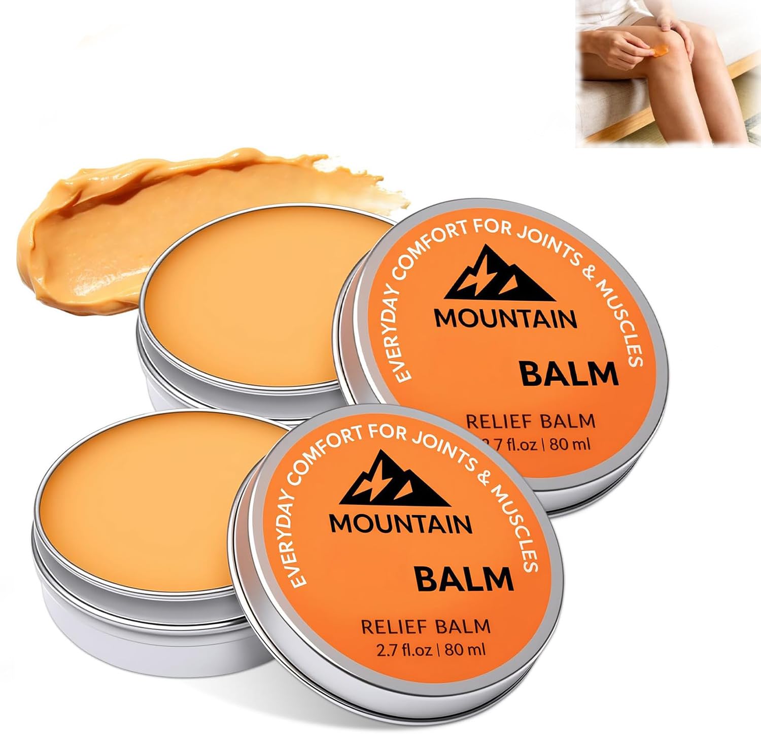 2Pcs Balm, Relief Balm, Fast Absorbing, Non-Greasy Formula, Soothing Gel Cream for Knee, Foot, Back