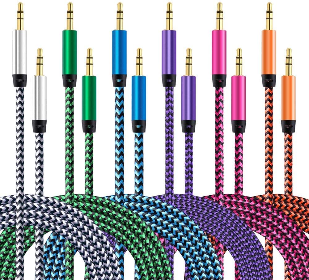 AILKIN 2pack/10 Ft Aux Cord 3.5mm Audio Cable Ox Chord Male To Ma by AILKIN - Angle View 10