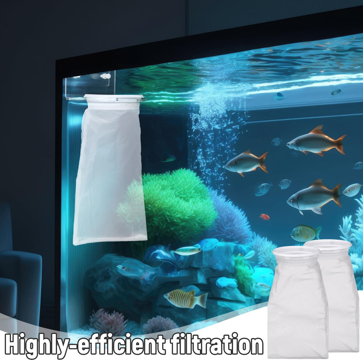 8 Pcs 4 Inch Filter Socks with Holder for Aquarium Pre Sump - Ninehaoou Official Imagery - 5