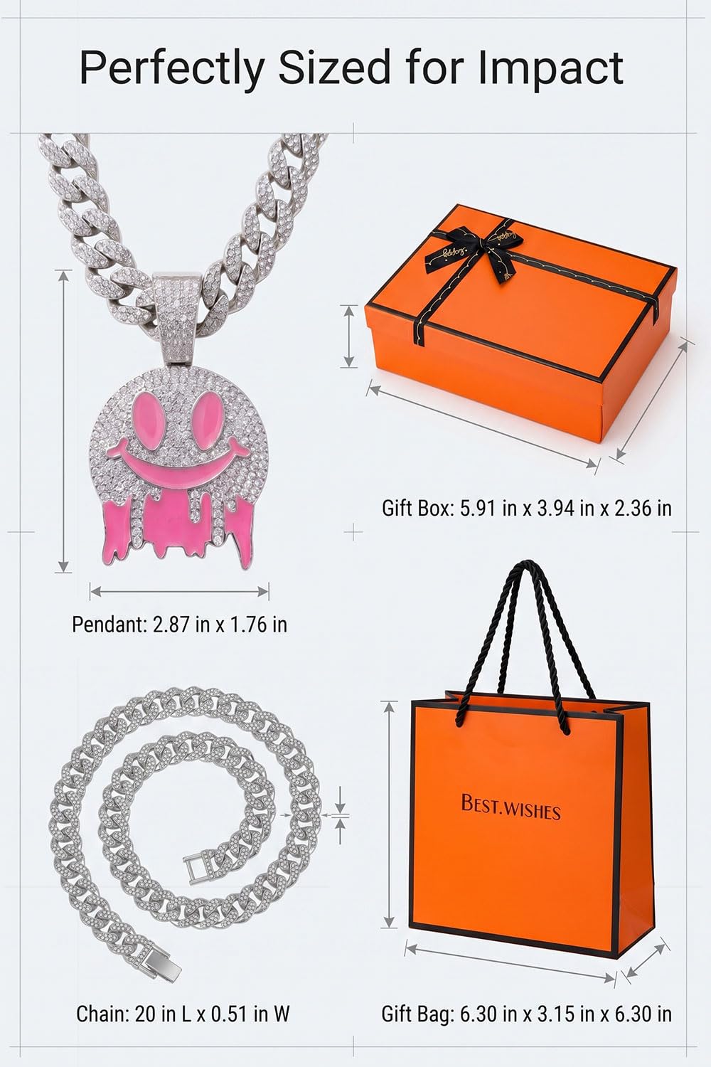 5 in 1 Interchangeable Mood Pendant Necklace Set Iced Out - RFCAW Official Imagery - 3