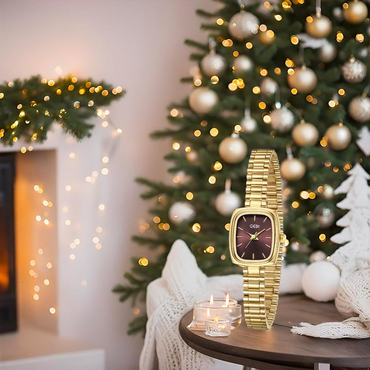 FORSINING Square Small Gold Watches for Women Ladies Quartz - FORSINING Official Imagery - 5