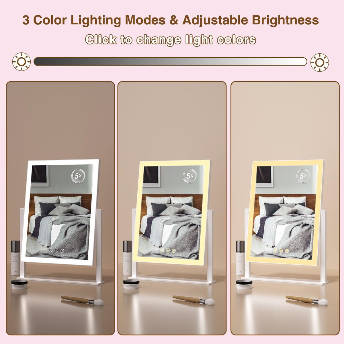 Vanity Mirror with Lights Makeup Mirror with 5X - ViKert Official Imagery - 5