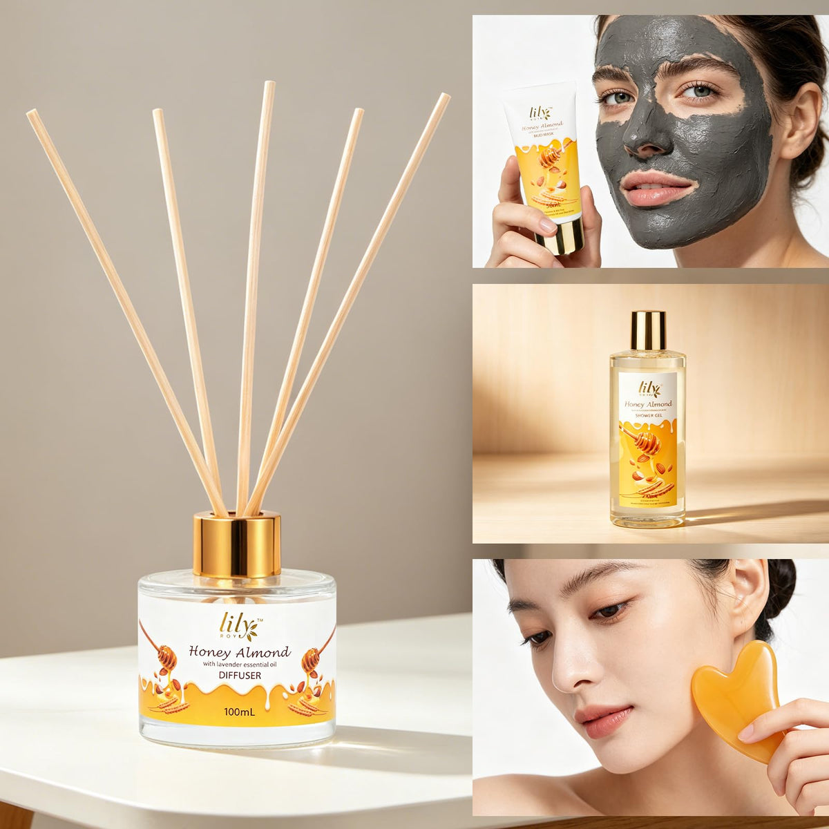21Pcs Spa Gifts Set Moisturizing Almond Spa Gift Baskets for - LILY ROY Official Imagery - 6