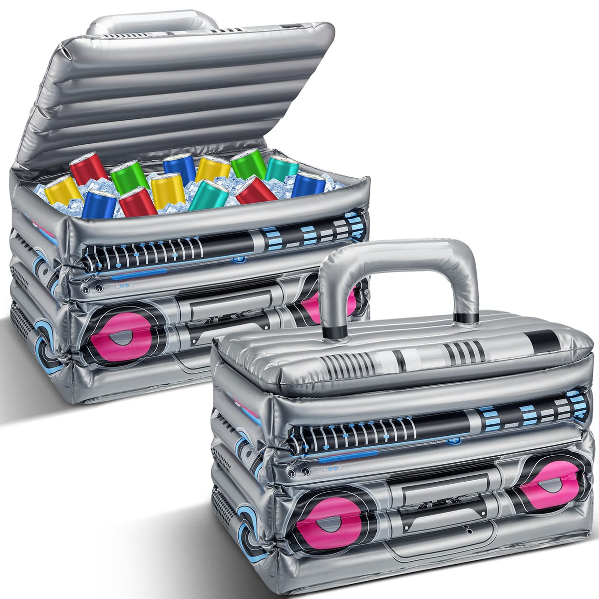 Cunhill 2 Piece Inflatable Boom Box Beverage Cooler 80s 90s - Cunhill Official Imagery - 1