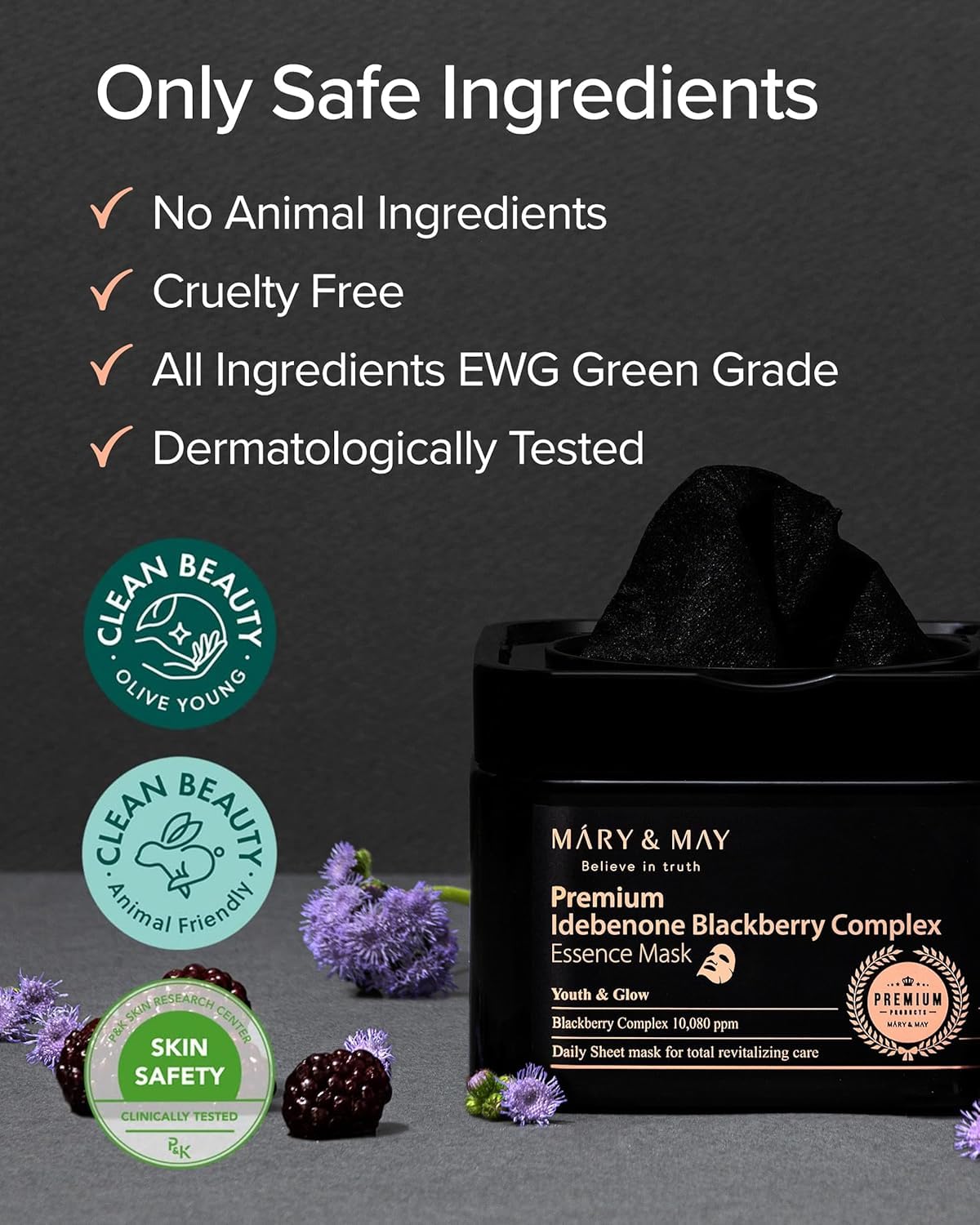 Mary May Idebenone Blackberry Essence Mask Bamboo Charcoal - Mary&May Official Imagery - 7