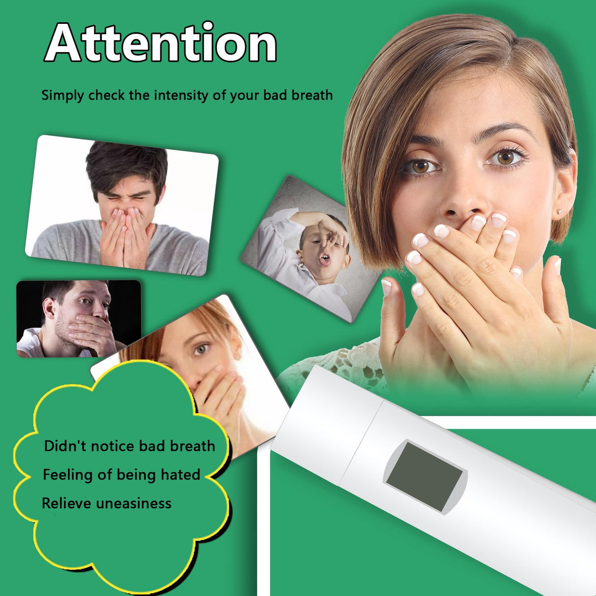 Bad Oral Breath Detector USB Rechargeable Oral Odor Breath - Aunnhon Official Imagery - 3