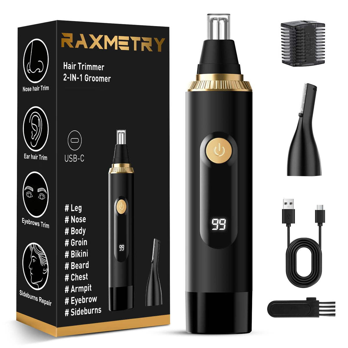 Nose Hair Trimmer for Men and Women 2026 Professional - RAXMETRY Official Imagery - 2