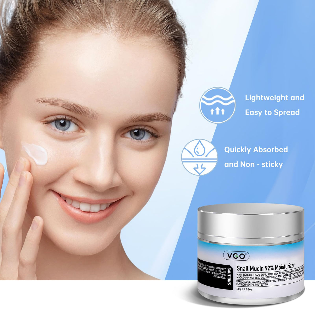 VGO Snail Mucin 92 Moisturizer Daily Face Moisturizer - VGO Official Imagery - 8