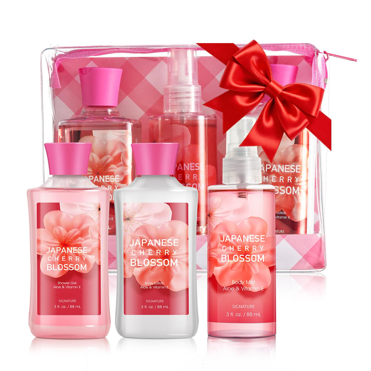Japanese Cherry Blossom Bath Set for Women Shower Gel Lotion - Premium Selection Official Imagery - 2