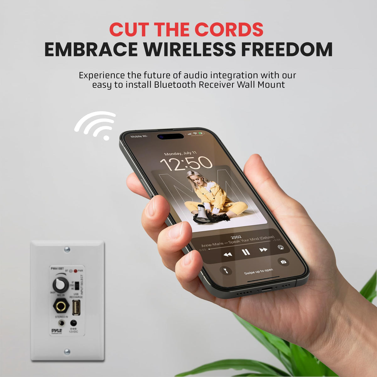 Pyle Wireless BT Receiver Wall Mount - Pyle Official Imagery - 4