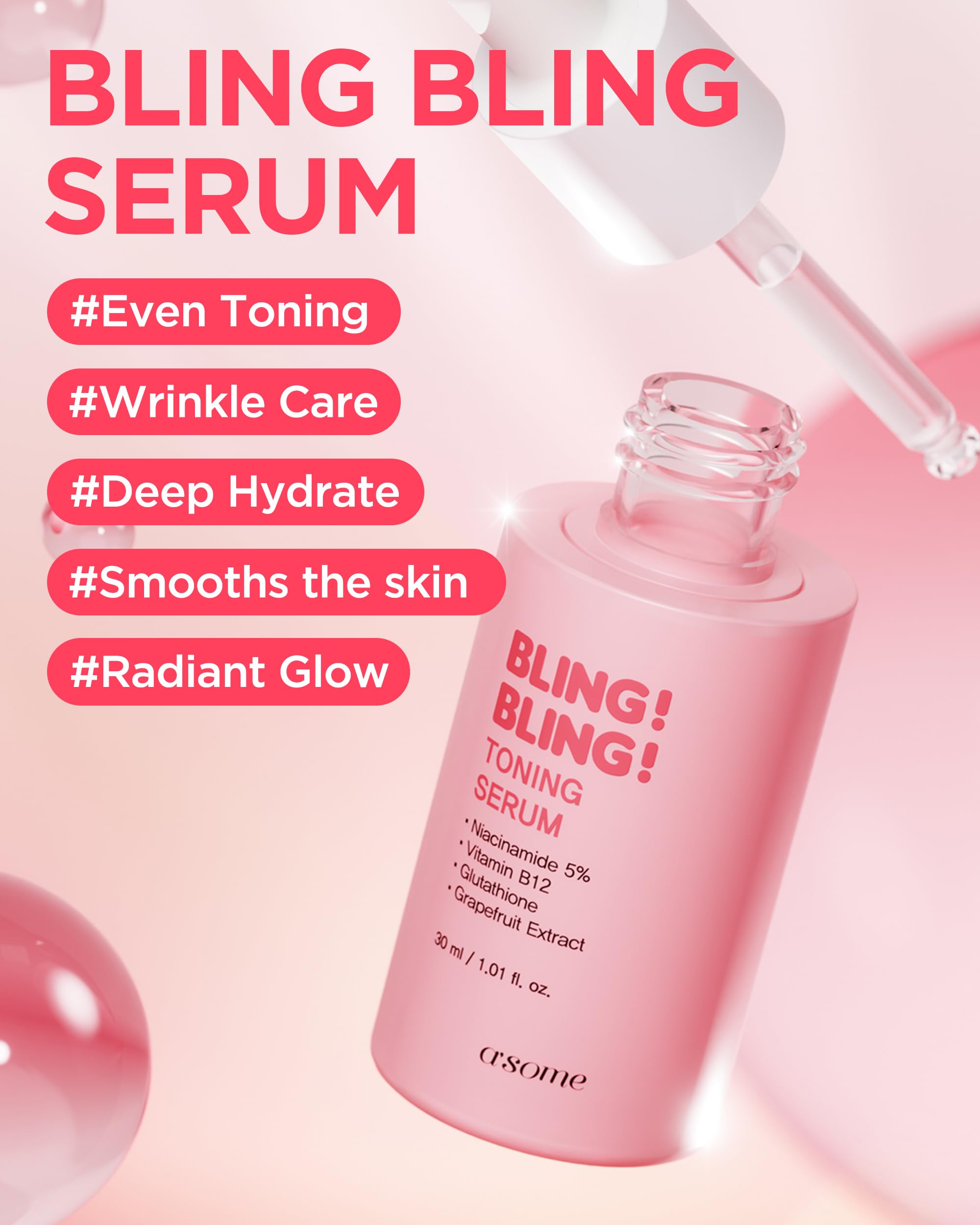 A'SOME Bling Bling Toning Serum Korean Advanced Facial Serum - SAIMDANG