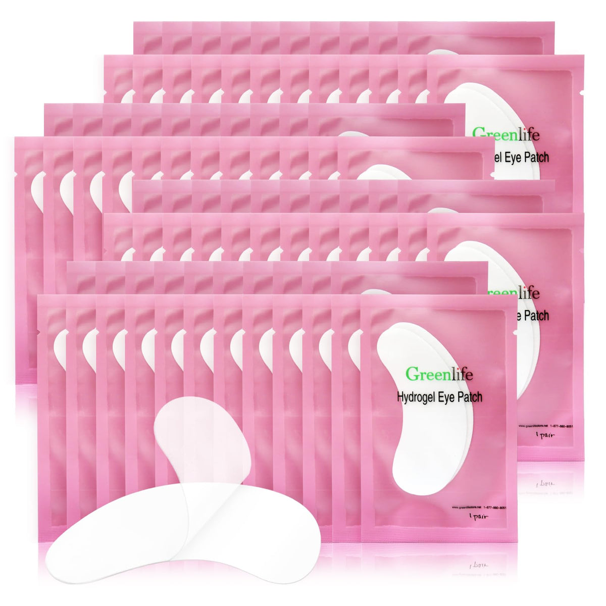 GreenLife 400 Pairs 100 Natural Eyelash Extension Under Eye - GreenLife Official Imagery - 2